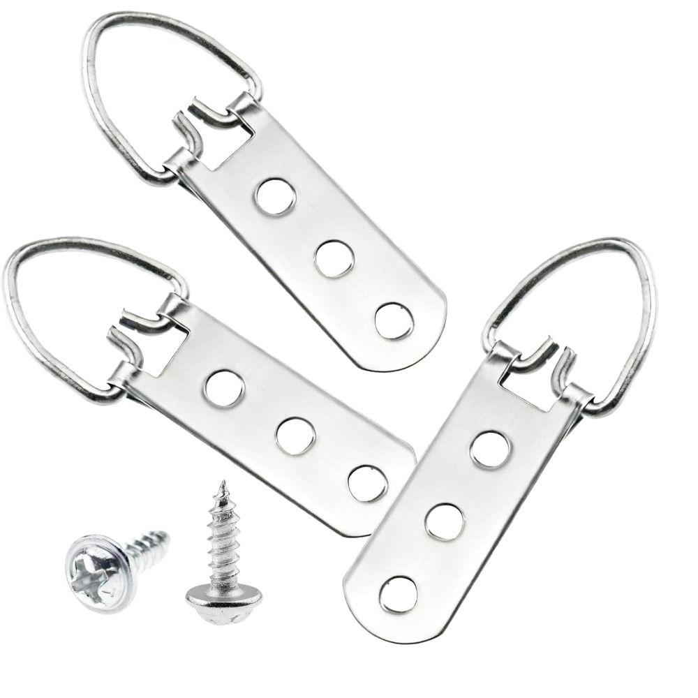 20pcs Rust Resistance D-Ring Hooks Corrosion Resistant Steel Picture Hangers Silver Frame Hangers Mirrors Hanging