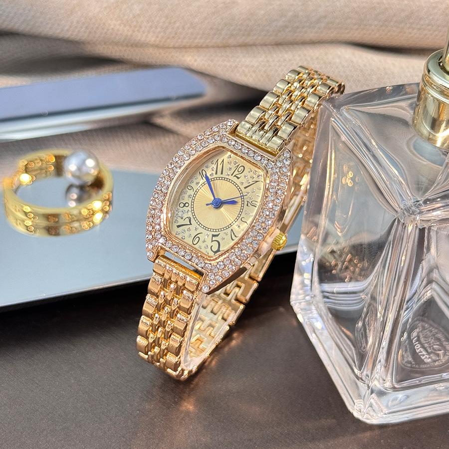 Rose Gold Alloy Strap Women's Watch Luxury Trendy Quartz Watches for Woman Suitable for Daily Clothing Matching Relojes De Mujer