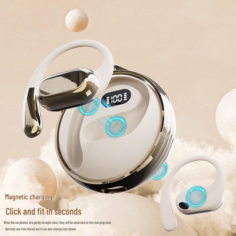 2026 Model Wireless Open-Ear Bone Conduction Sports Headphones: Comfortable, Long-Wear In-Ear Ear-Hook Design for Running