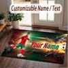 Custom Rug Cristiano Ronaldo Pattern Print Name Text Soft Non‑Slip Floor Carpet for Home Indoor Decoration
