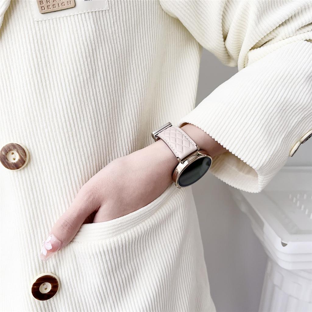 Für Huawei Watch GT 4 41mm/Garmin Venu 3S Echtes Rindslederarmband 18mm Magnetverschlussarmband