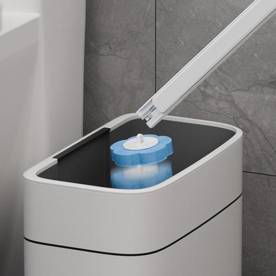 Jednorazowa szczotka do toalety z wymiennymi końcówkami Uchwyt do montażu na ścianie Szczotka do czyszczenia z głębokim rowkiem Środek do czyszczenia łazienki