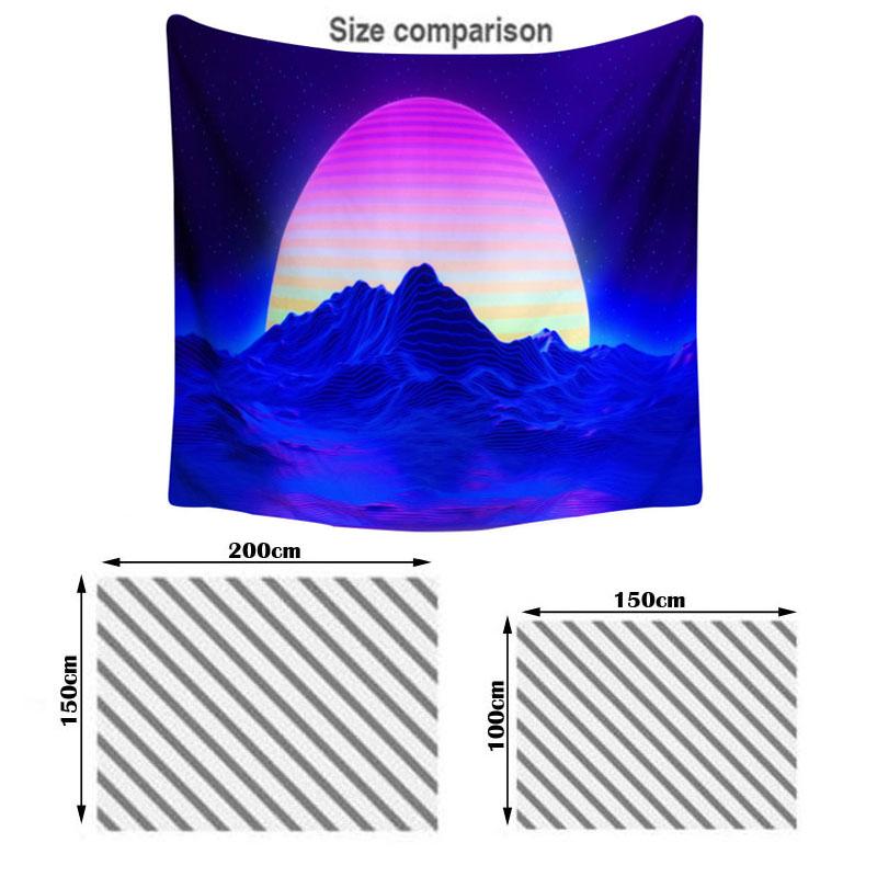 UV Fluorescent Tapestry Print Wall Hanging Art Home Decor