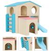 Wooden Hamster Fun House Huts Toy Hamster Exercise Playthings Fun Gym Playground