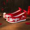 Embroidered Shoes Fringed Hanfu Shoes Antique Xiuhe Shoes Chinese Inner Heightening Cloth Shoes