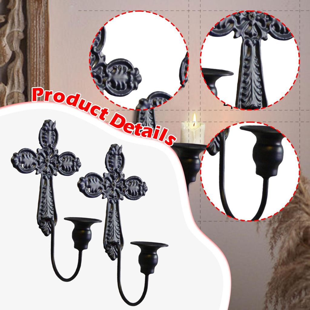 2 Pieces Candle Sconces Wall Holder Decor Decorative for Fireplace Dining Room