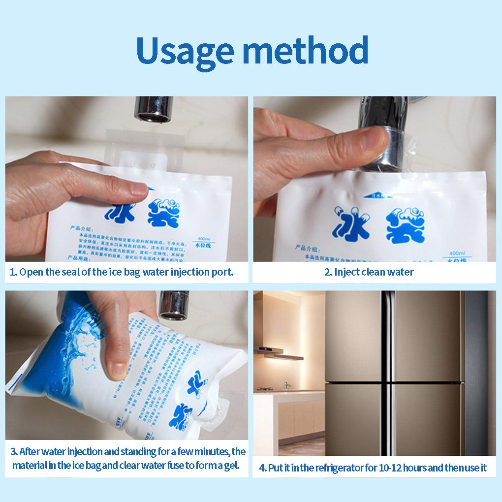 10PCS Reusable Ice Bag Water Icing Cooler Bag Pain Cold Compress Drinks Refrigerate Food Keep Fresh Gel Dry Ice Pack