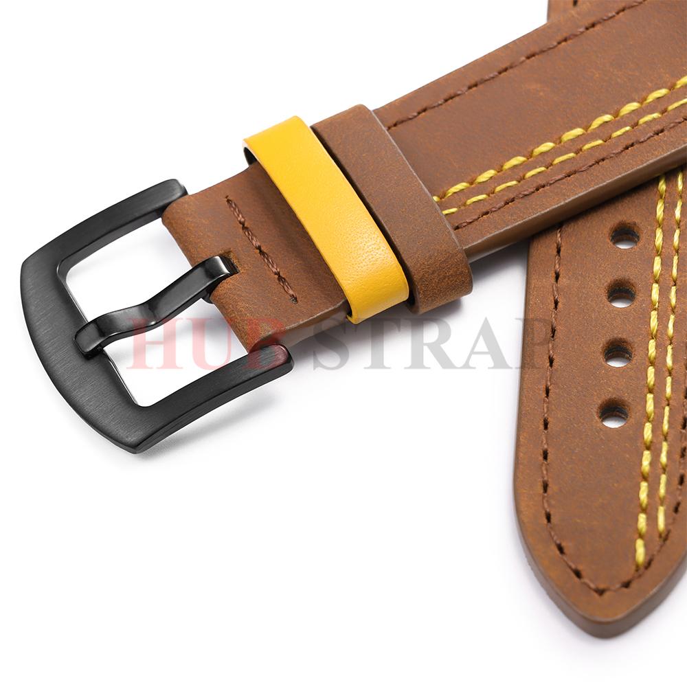 Universal Strap for Huawei Watch GT 2 Strap 18mm 20mm 22mm 24mm Crazy Horse Cowhide Watchband for Samsung Galaxy Watch 42mm 46mm