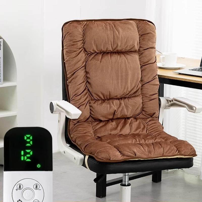 Heated Seat Cushion Backrest Integrated Electric Chair Pad Winter Warm Buttocks Stool Cushion Energy Saving Temperature Control Gaming Chair Cushions