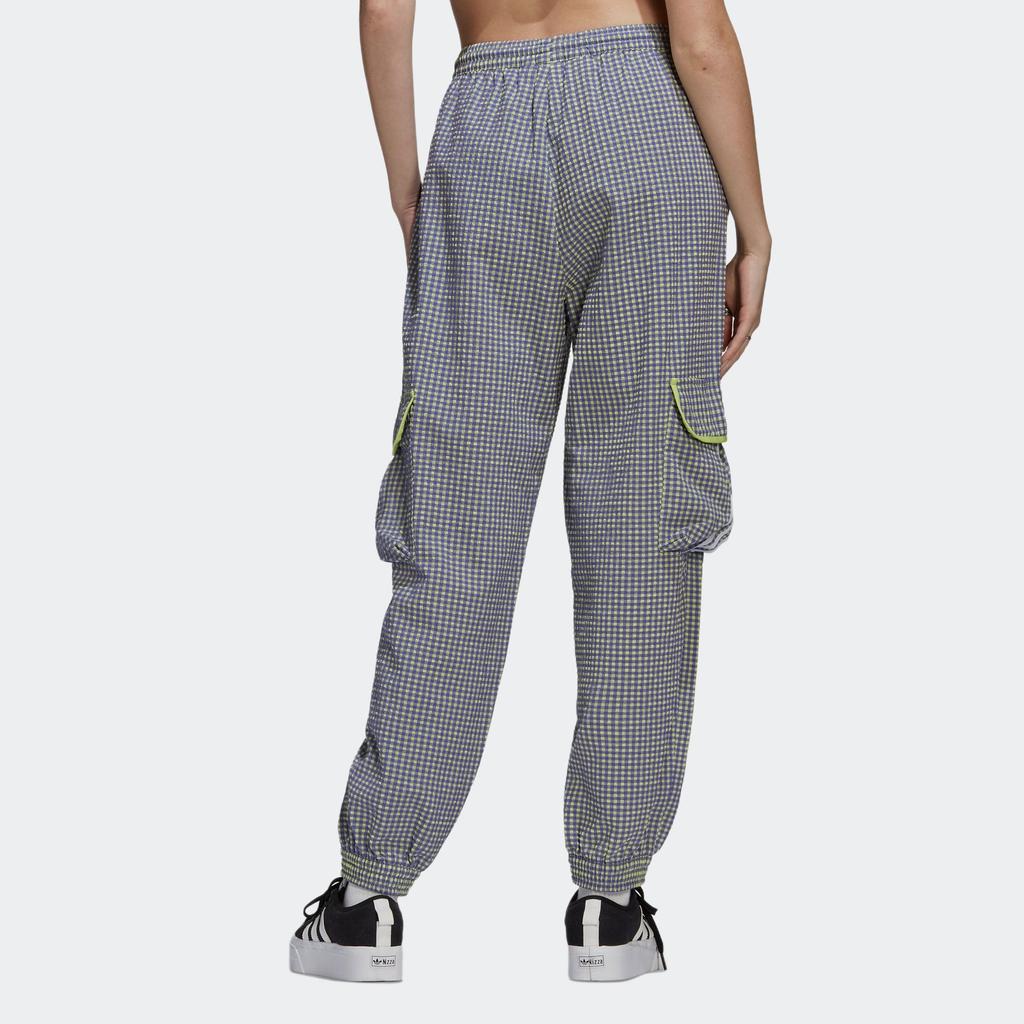 Adidas Originals Gingham Sports Long Pants Series Durable Skin-Friendly Cargo Pants Women Pants Gray White HB9457