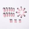 24pcs Long Coffin-Shaped White French Manicure Fake Nails Press On Nails Elegant Style For Women Girls For Daily Wear Or Parties Nail Supplies