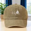Sailing Print Unisex Washed Baseball Cap Outdoor Vacation Camping Casual Hip Hop Peaked Cap Cycling Cap