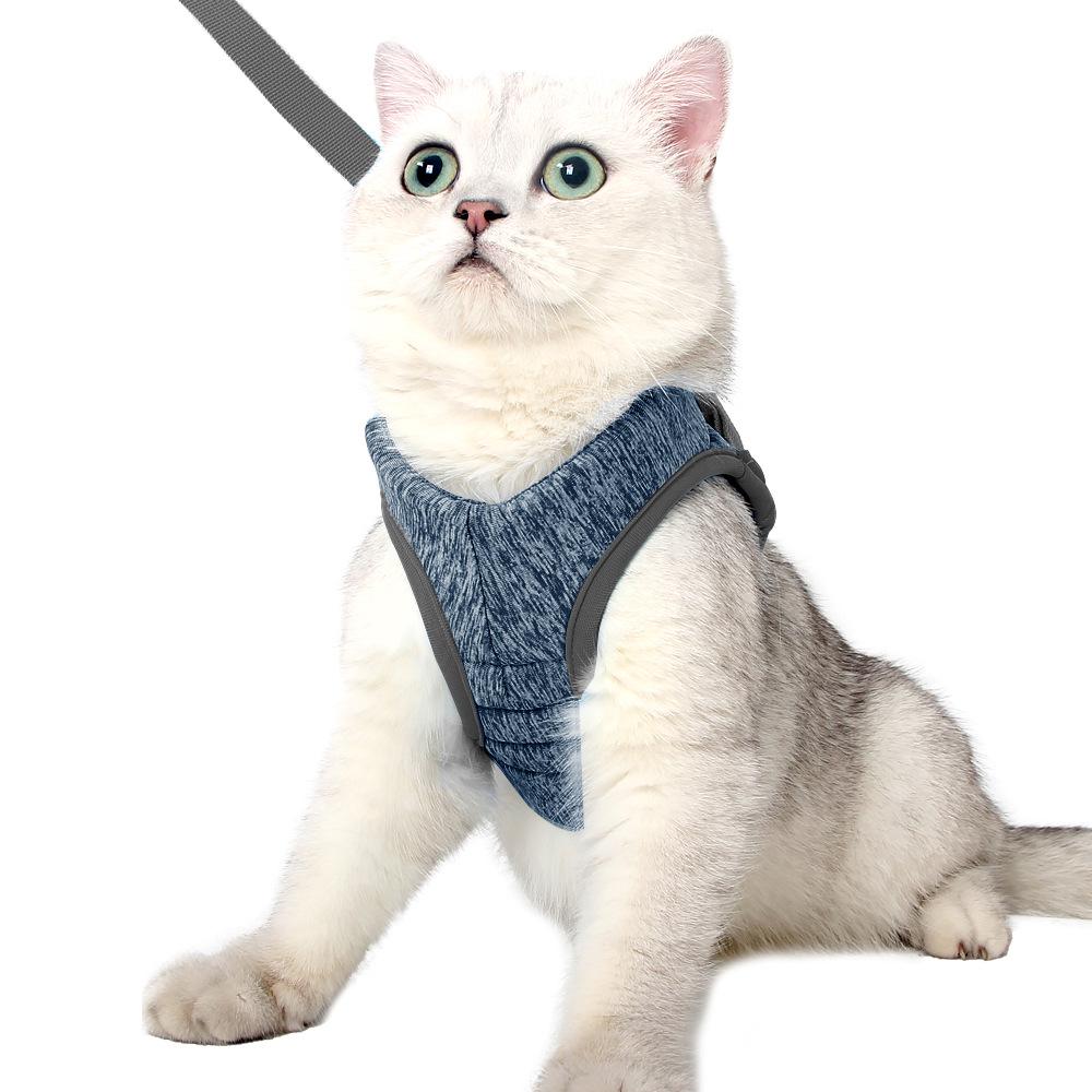 

Cat-Specific Anti-Escape Breathable Harness with Leash - Pet Supplies L (Chest 33-38cm, 9-14 lbs) світло-сірий колір