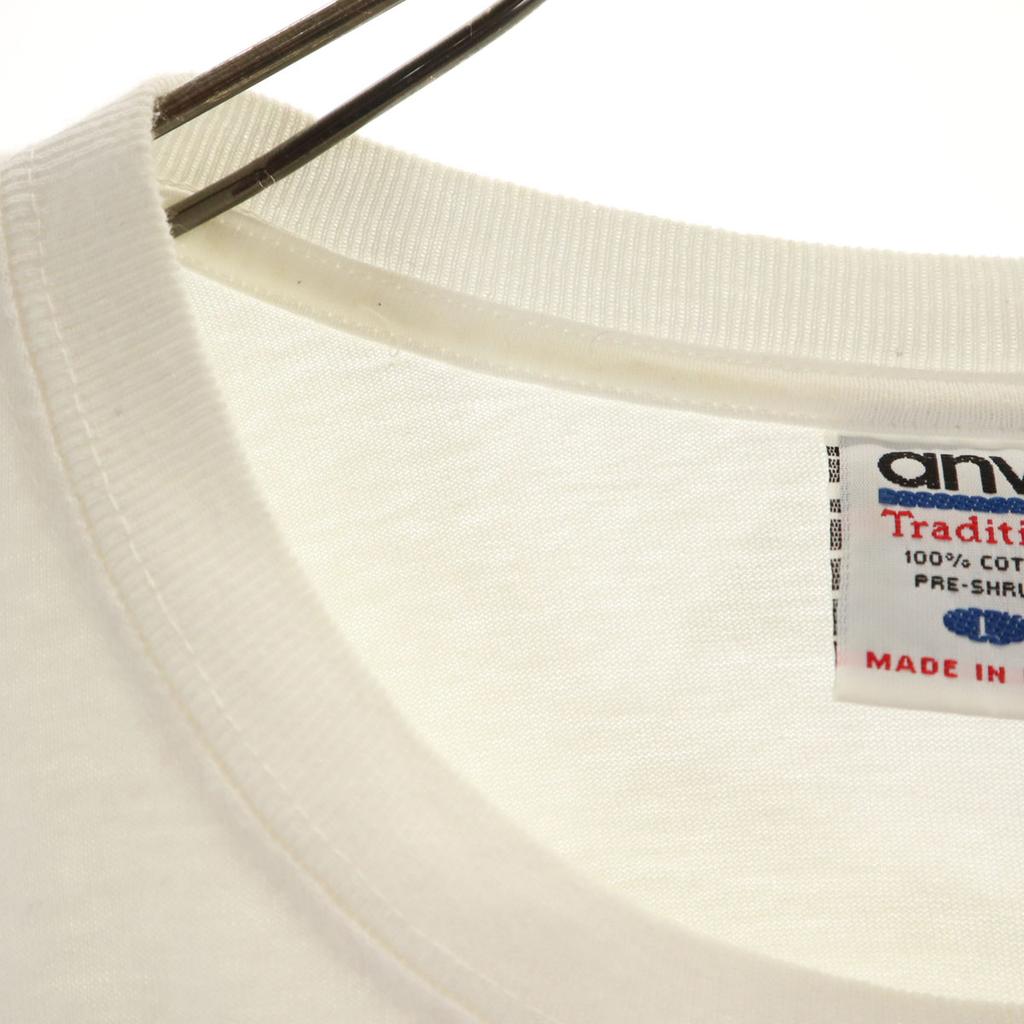 Anvil Made In USA Short Sleeve T-shirt L White Plain Men's Used