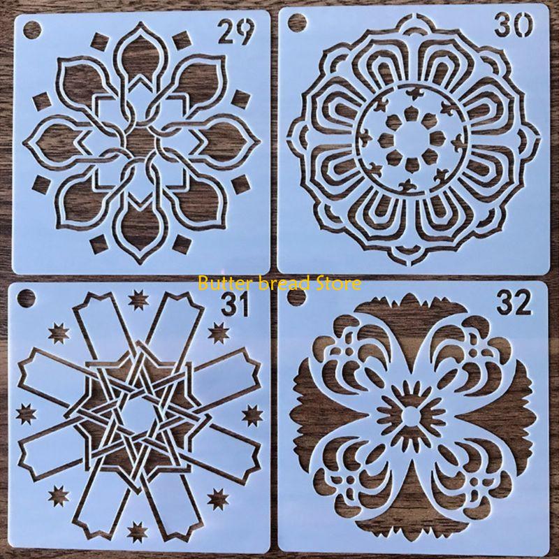 W89C Modello Riutilizzabile Stencil per Pittura Mandala su Muro Tela Metallo Confezione da 36/56