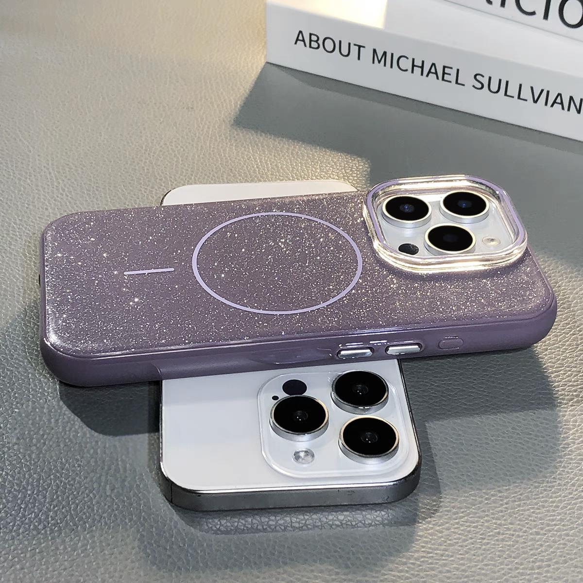 

Applicable To Apple 17promax Starry Sky Flash Powder Thin Circle Magnetic Suction Phone Case IPhone 16 Simple IMD Protection Case iPhone 13 PROMAX