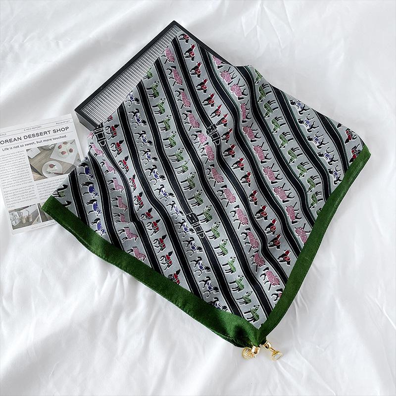 1Pc Neck Brace 2026 Magnetic Clasp Gift Scarf Versatile Triangular Bandage Warm Pony Pattern Cotton