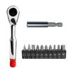 Precision 1/4in 72-Tooth Ratchet Wrench with Extension Rod and 10 Bits for Small Space Assembly and Disassembly