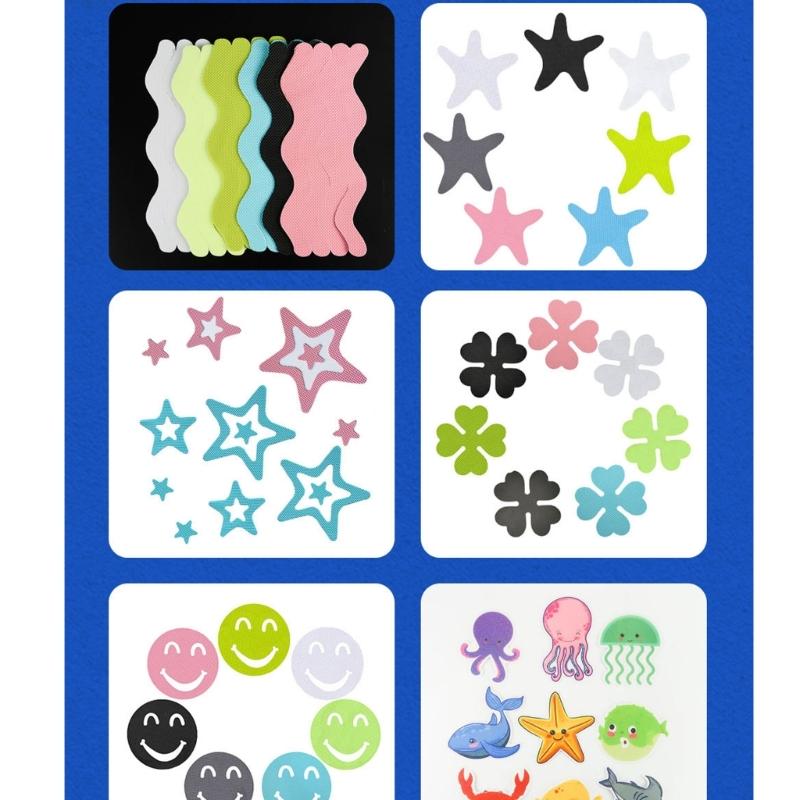 12/24Pcs Star Shape Anti Slip Shower Sticker Adhesive Decal Safety Bathtubs Strips for Bath Tub,Shower Floor,Stair