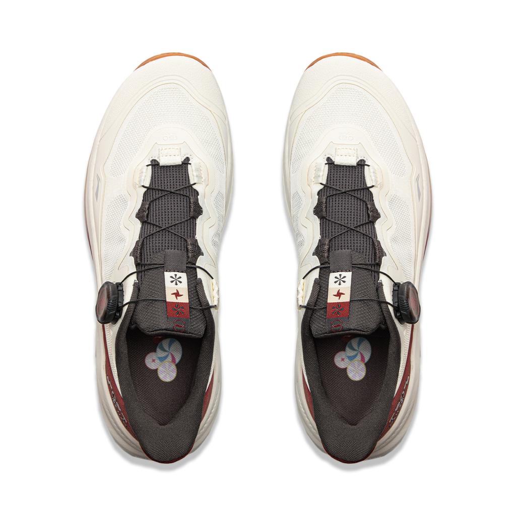 Li Ning Soft Go Max 2 Retro Versatile Fashion Classic Shock Absorption Non-Slip Wear-Resistant Low-Top Casual Shoes Men Sneakers White Red AGLV001-3