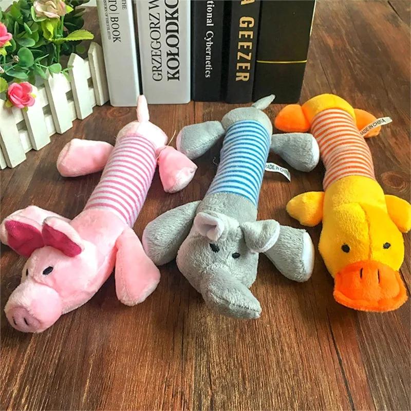 New Pet Plush Sound Toy Cat and Dog Toy Stripe Series Puzzle Interactive Toys