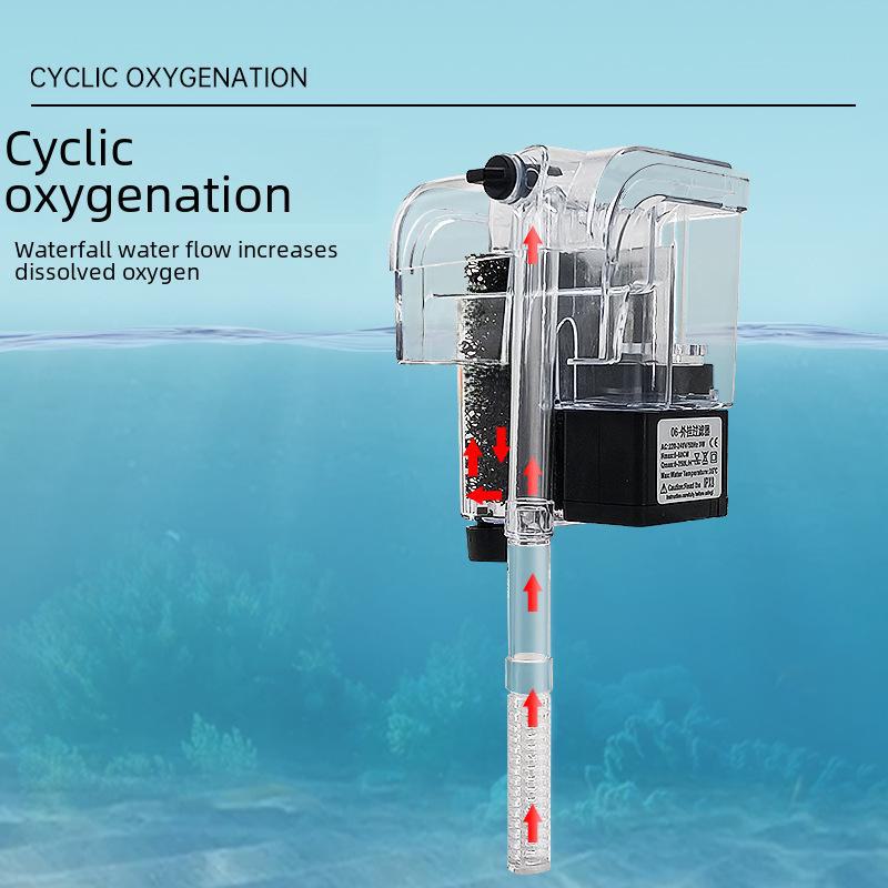 Aquarium Wall-Mounted Silent Waterfall Filter & Oxygen Pump