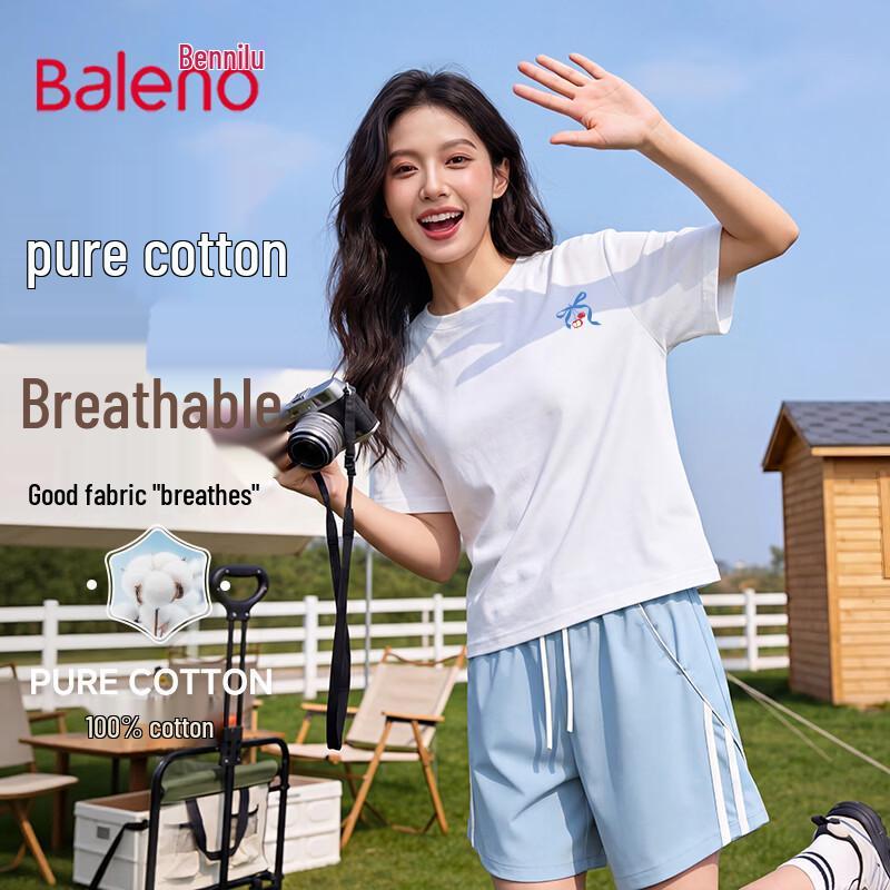 Baleno Women s Basic Pure Cotton Short-Sleeve T-Shirt M