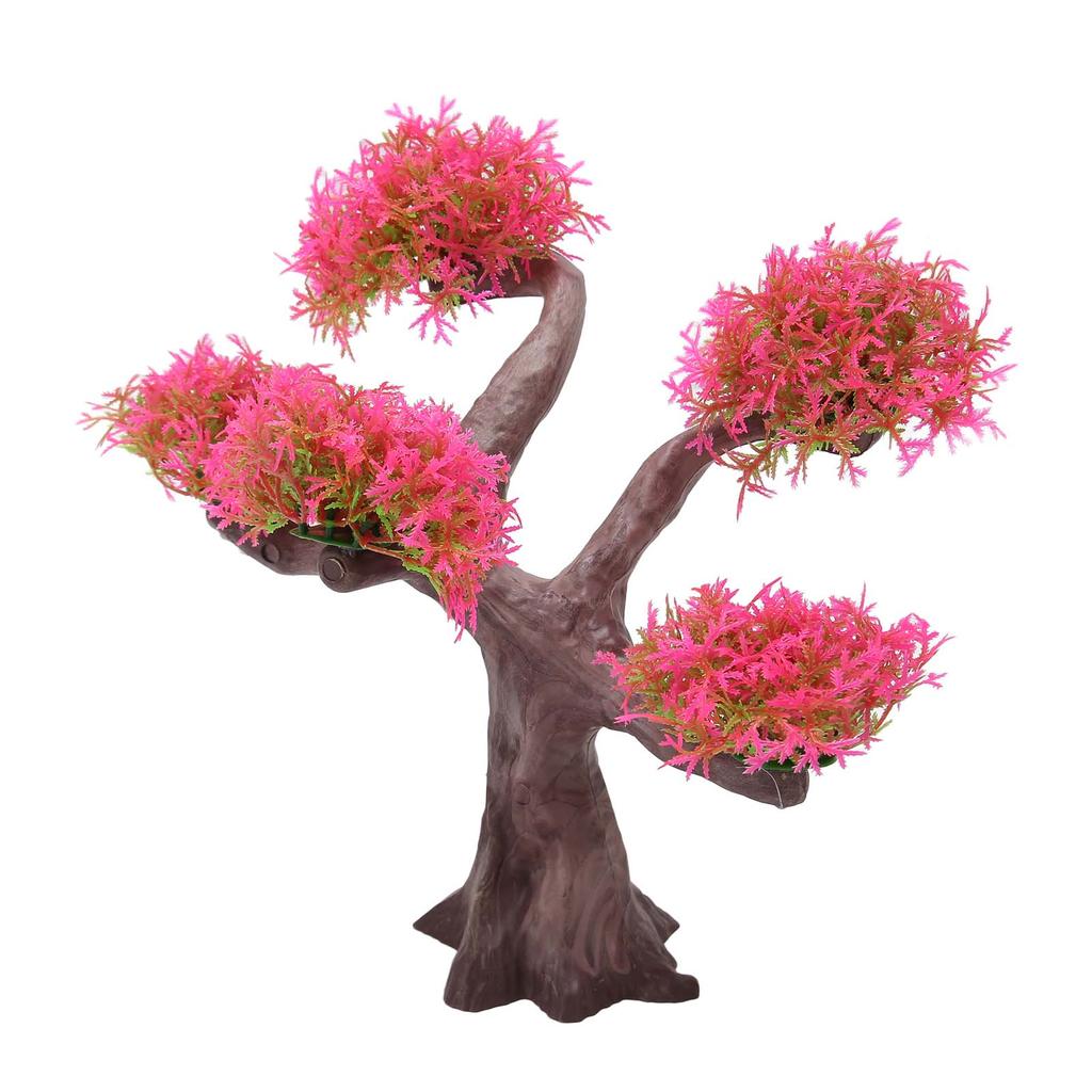 Aquarium Plant Ornament Simulation Artificial Beautiful Landscape Fish   Decoration Pink