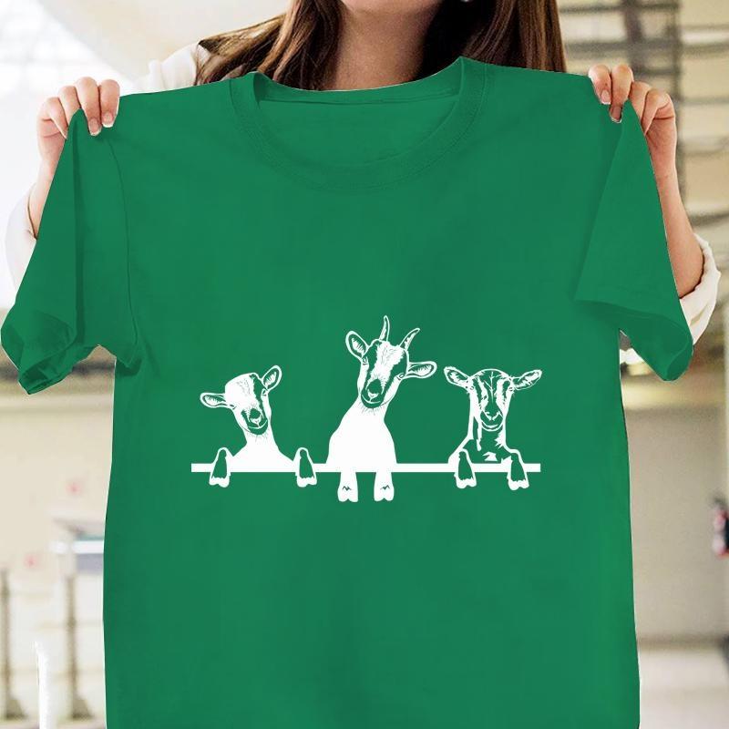 Funny Sheep Pattern Printed T-Shirt Fashion Funny Casual Loose Sheep Round Neck Short Sleeve Shirt Cute Sheep T-Shirt