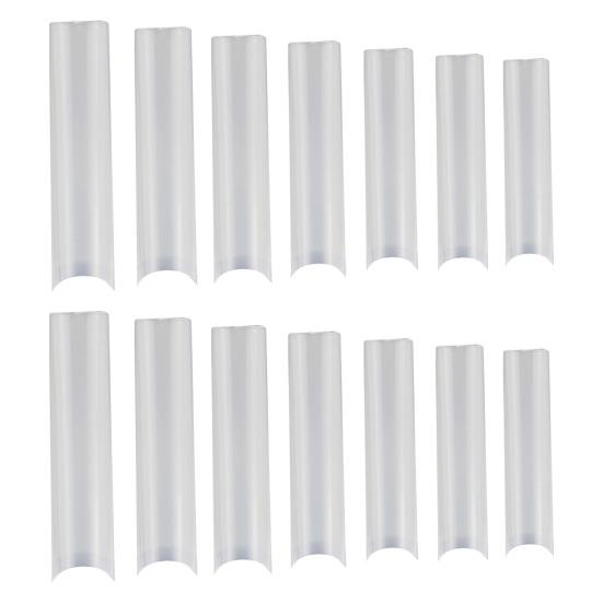 

504 шт., белые/прозрачные искусственные типсы для ногтей, длинные плоские конические квадратные типсы для ногтей, полупокрытие, прямые накладные французские типсы, наращивание ногтей для белый