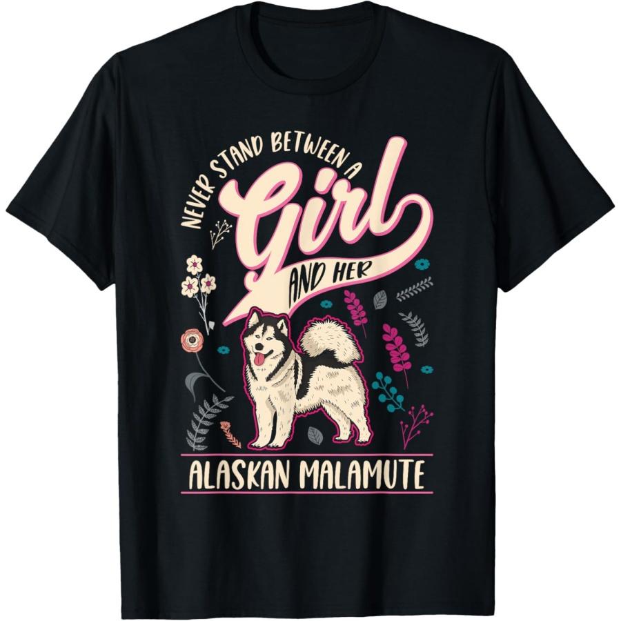 Never stand between a Girl and her Alaskan Malamute T-Shirt XXXXXL чёрный