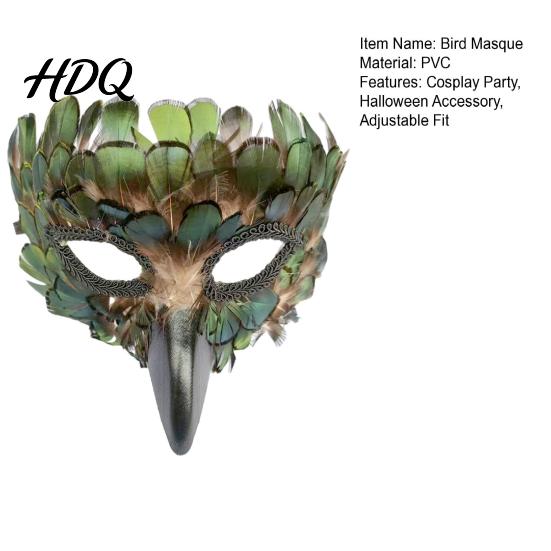 Cómoda Máscara de Larga Duración Máscara de Pájaro, Plumas Misteriosas Pico de Águila Animal Mitad Retro Exótica Fiesta Cara Máscara de Disfraz para Halloween,