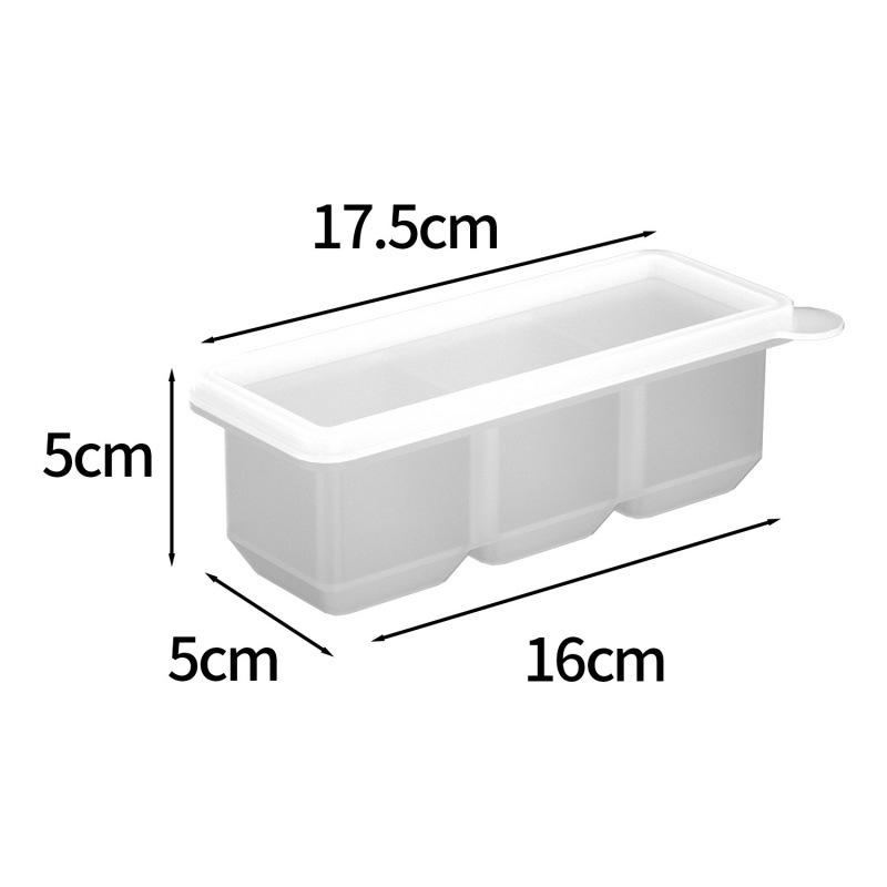 Popular Silicone Ice Cube Tray with Lid – 4 Large Slots & 15 Square Compartments for Soup or Food Storage