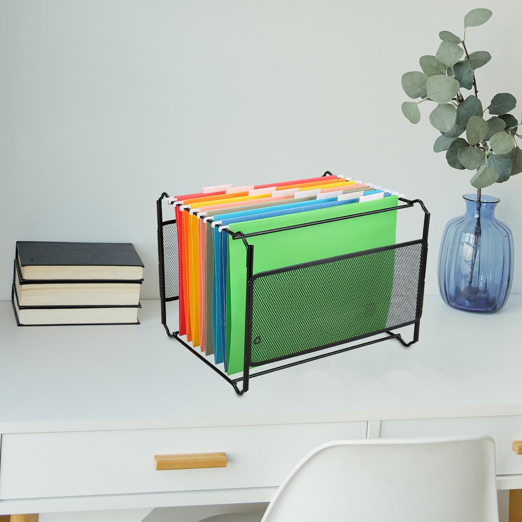 Hanging File Folders 8PCS Wall Mounted Holder for A4 Documents Office Supplies Folder Organizer with Dividers and Tabs