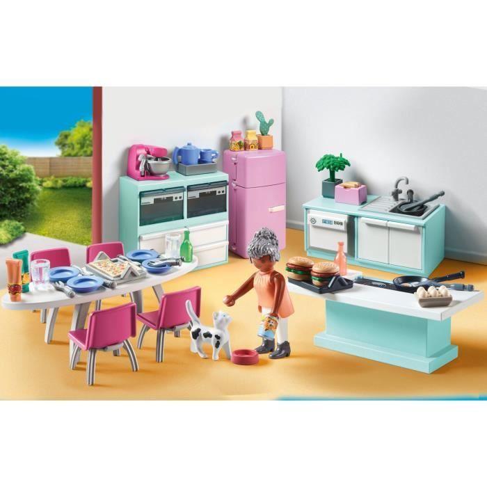 PLAYMOBIL 71608 Cuisine avec ilôt central, My life, Maison d'architecte, 105 pièces, Dès 4 ans