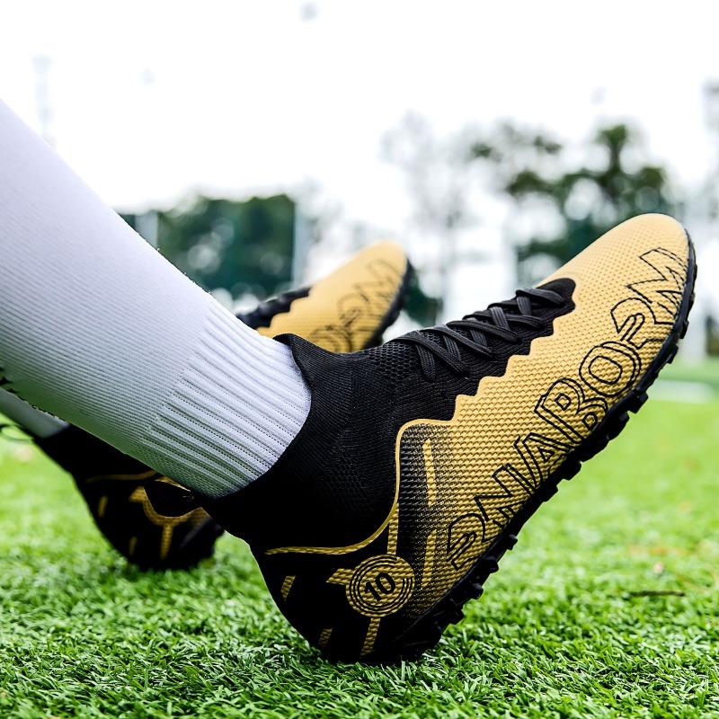 Herren-/Damen-Fußballschuhe Gummi Weiche Sohle Kurze Stollen Kunstrasen Jugendliche Kinder Fußballschuhe