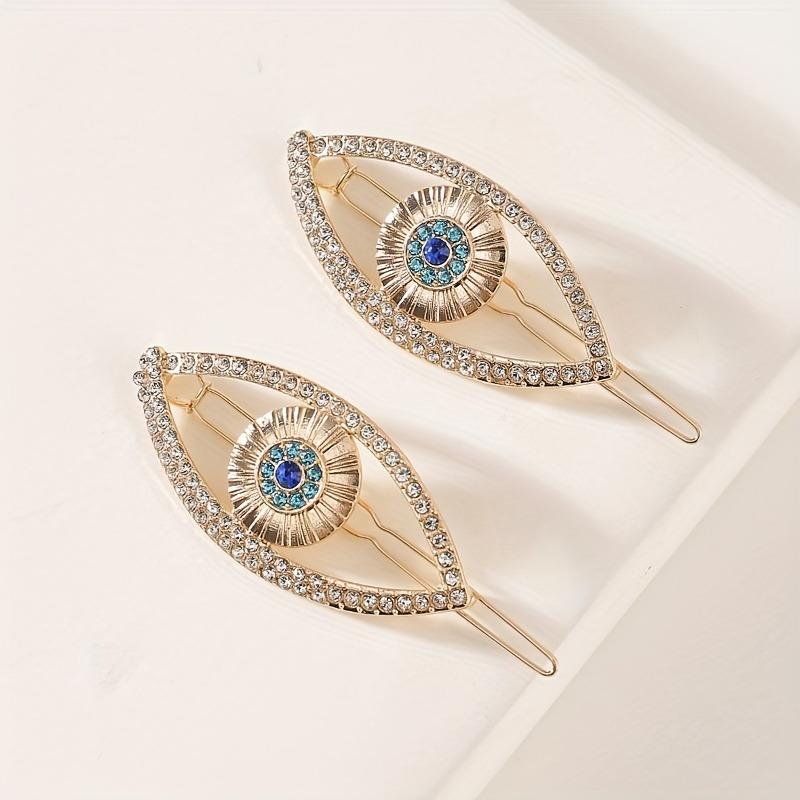 2pcs Punk Style Devil's Eye Spicy Girl's Hair Clip Halloween Carnival Party Role Playing Niche Design Side Clip Hair Accessory