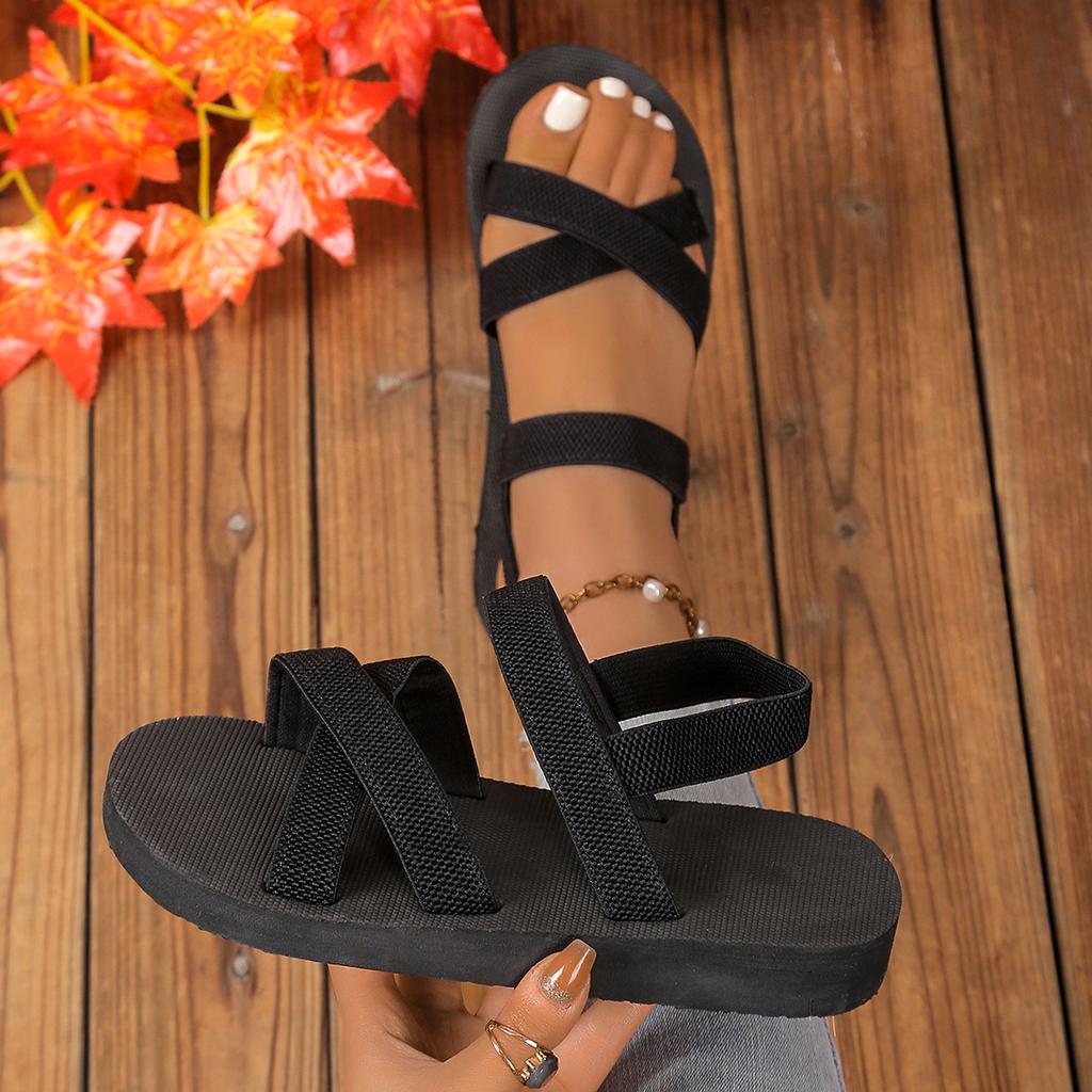 Sandals women's summer fashion outer wear Roman imitation hemp rope bottom women's sandals sandals women's flat heel beach