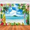 CHAIYA 7x5ft Summer Hawaiian Beach Photography Backdrop Tropical Luau Palm Floral Photography Background for Birthday Baby Shower Party Decorations