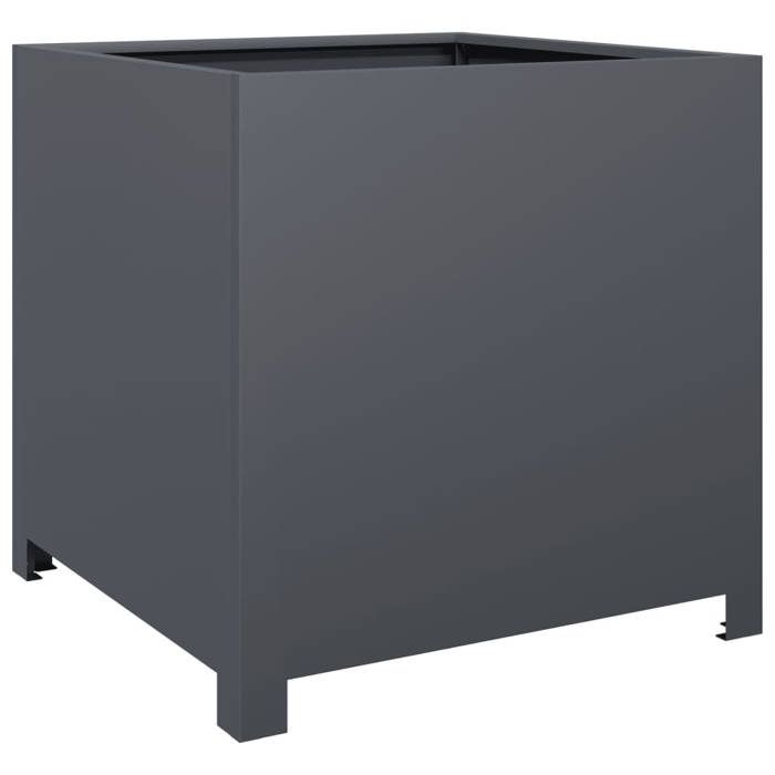 VidaXL Anthracite Planter 50x50x50 Cm Steel, Planter, Patio Planter, Flower Box, Outdoor Planter, Box To 851215