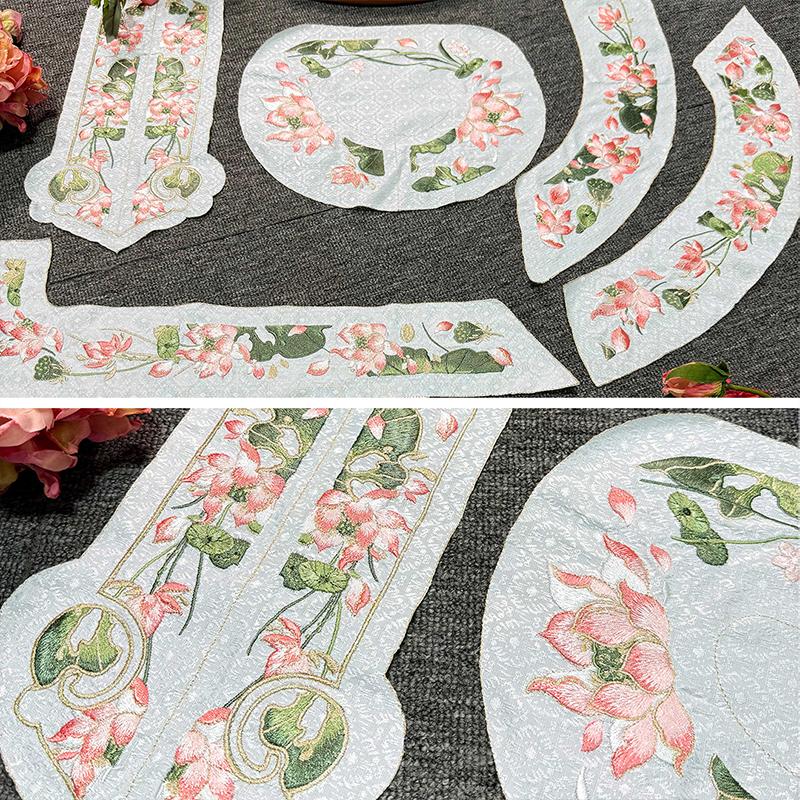 1 Stück Stickerei-Aufnäher im chinesischen Stil Qipao Hanfu Kantenrock Kopfaufnäher DIY Robe Kleid Applikation Dekor Nähzubehör