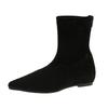 Aphixta Suede Upper Woman Modern Boots 5cm Height Increasing Short Boots Shoes Sexy Pointed Toe Black Zipper Concise Ankle Boot