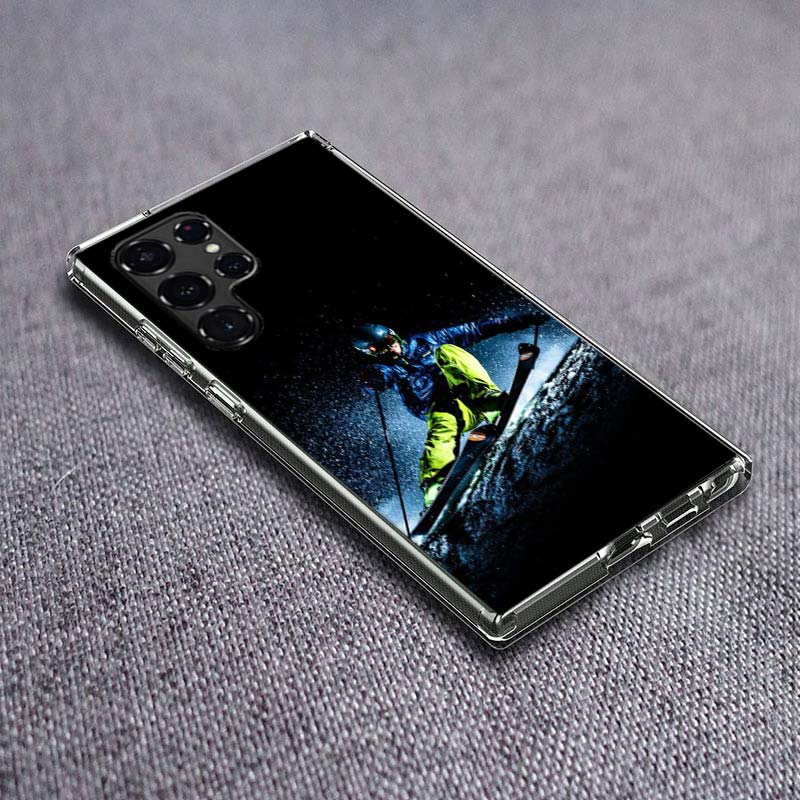 Skiing Snow Snowboard Ski Phone Case For Samsung Galaxy S24 S23 S21 S20 FE S22 S26 Ultra S25 Edge S10 Plus Cover Clear TPU Capa