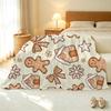 Thick Warm Flannel Blanket – Cute Gingerbread Man Design, Soft Cozy Christmas Throw, Single Size for Home Winter Naps & Guest Room Use