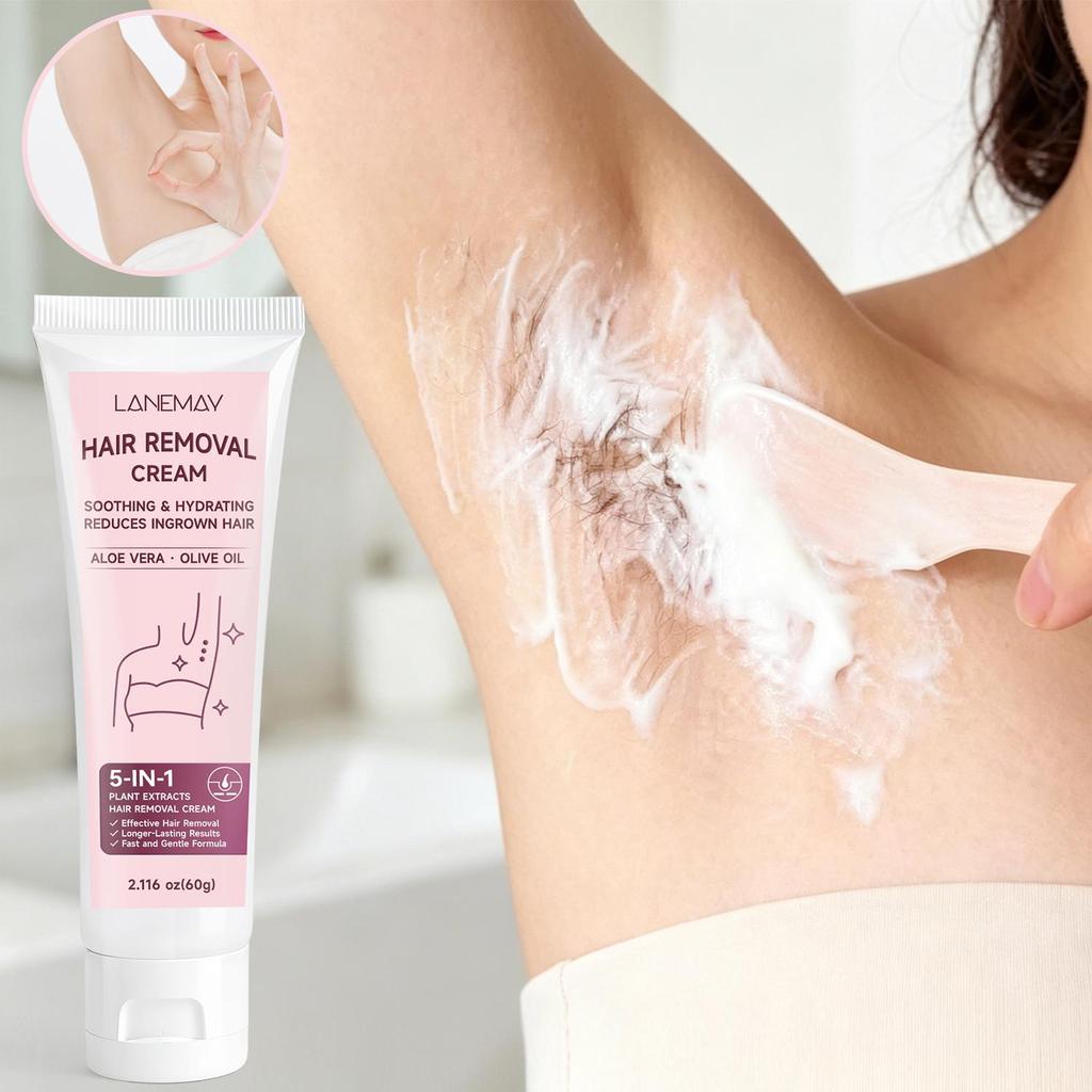 Hair Removal Cream-Effective Hair Removal-Longer-Lasting Results-Fast And Gentle Formula-Suitable For Arms, Legs, Underarms, 60g