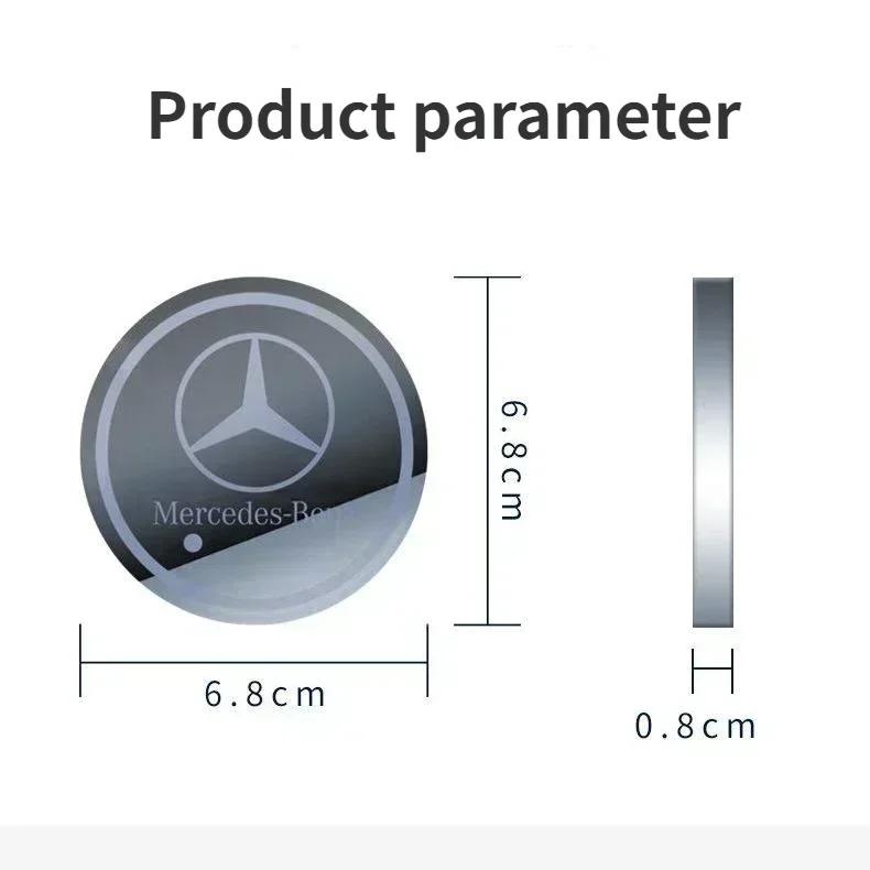 AABGR1 2PC LED Illuminated Car Water Cup Coaster for Mercedes Benz AMG C260 W204 W205 W211 W212 Auto Interior Atmosphere Light Coaster