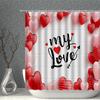Love Shower Curtain Romantic Lover Rose Flower Piano Balloon Petal Bicycle Print Pattern Washable Household Decoration With Hook