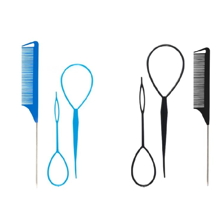 3pcs Hair Tail Tools Set with French Braid Tool Loop  Tail Comb for Women