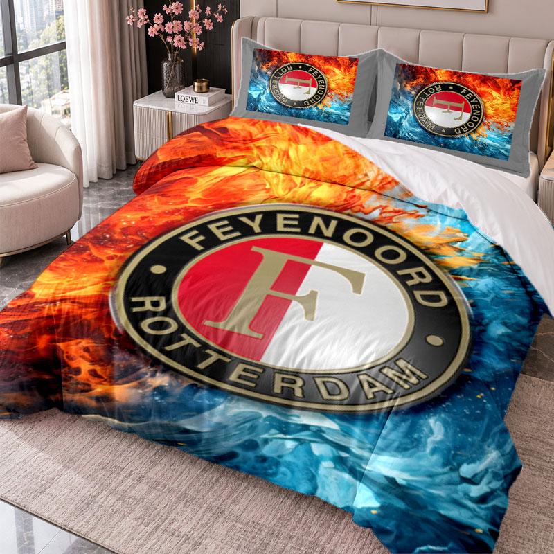 Feyenoord 3Pcs Bedding Set Duvet Cover With Two Pillowcases For Bedroom Home Decoration