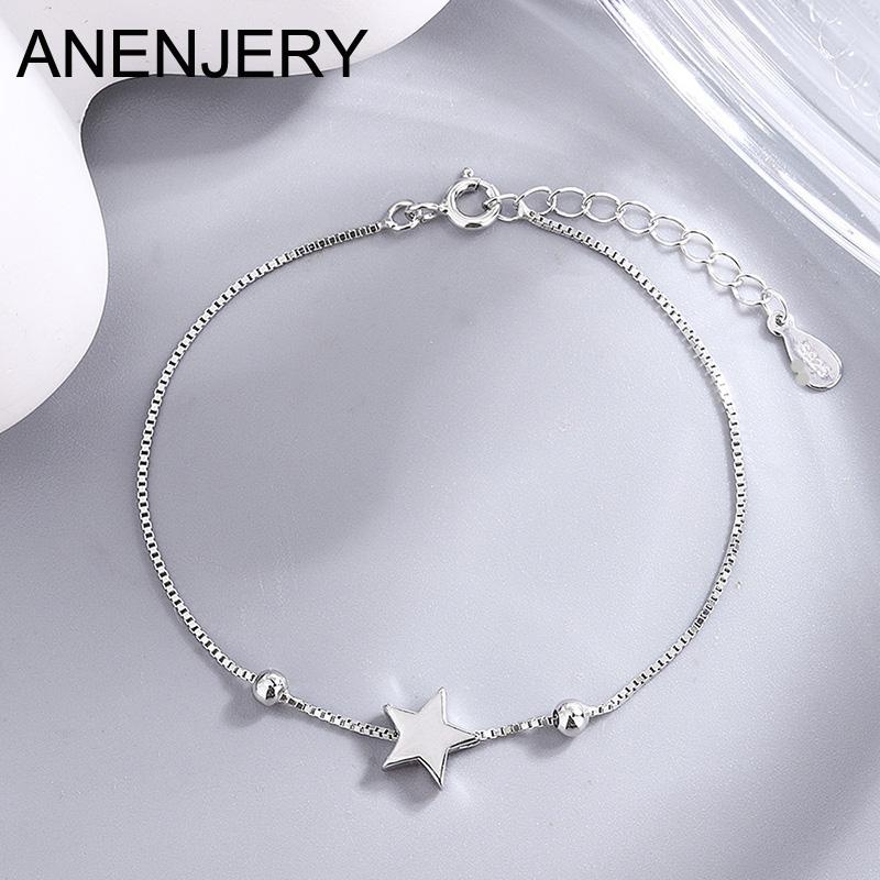 

ANENJERY серебряные браслеты со звездами для женщин, корейские нежные модные ювелирные изделия для вечеринок на каждый день